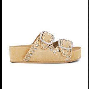 Loeffler Randall Jack Slip On Khaki Silver 7 1/2